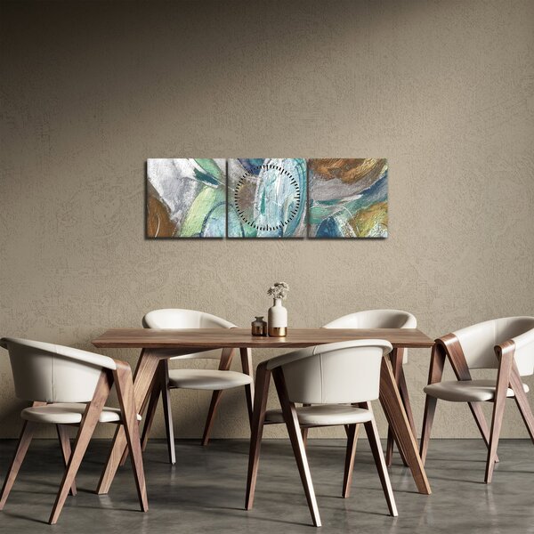 Obraz - Abstraktní malba postavy (s hodinami) (90x30 cm)