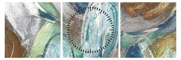 Obraz - Abstraktní malba postavy (s hodinami) (90x30 cm)