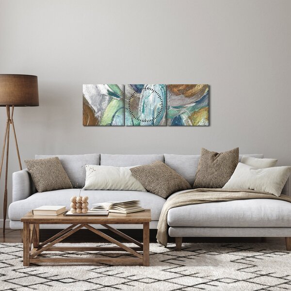 Obraz - Abstraktní malba postavy (s hodinami) (90x30 cm)