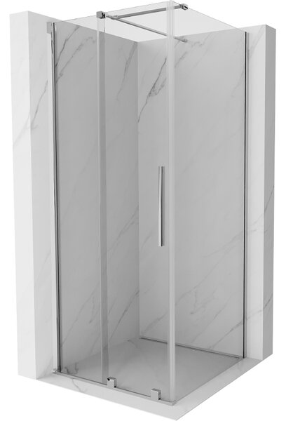 Mexen Velar, sprchový kout s posuvnými dveřmi 90(dveře) x 90(stěna) cm, 8mm čiré sklo, chromový profil, 871-090-090-01-01