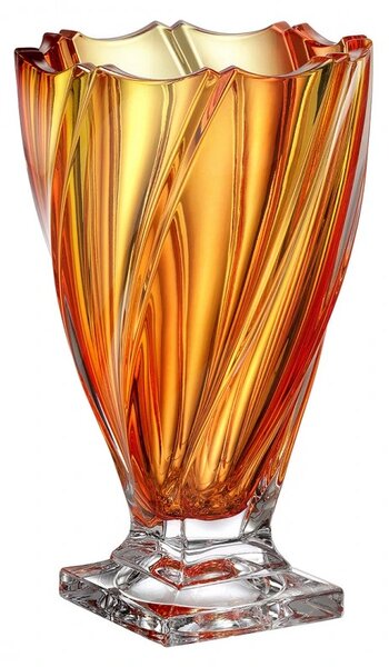 KŘISTÁLOVÁ VÁZA BOHEMIA PONTI FIRE GRADIENT NA NOZE 330MM