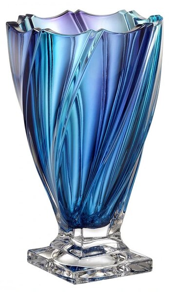 KŘISTÁLOVÁ VÁZA BOHEMIA PONTI OCEAN GRADIENT NA NOZE 330MM