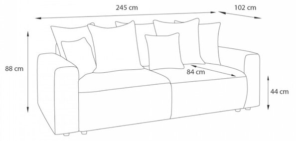 -25 % Dny MOMENTI– Bobochic Paris Tmavě modrá manšestrová rozkládací pohovka Envy 245 cm