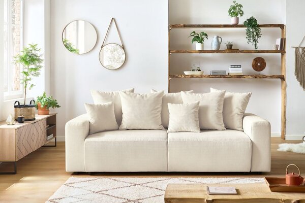 -25 % Dny MOMENTI– Bobochic Paris Béžová manšestrová rozkládací pohovka Envy 245 cm