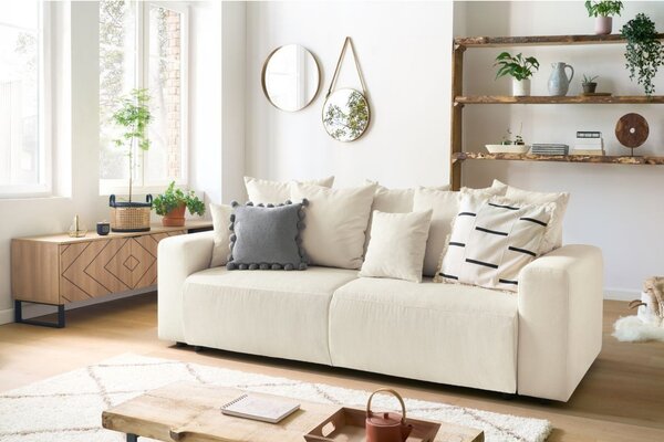 -25 % Dny MOMENTI– Bobochic Paris Béžová manšestrová rozkládací pohovka Envy 245 cm