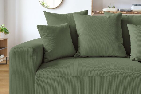 -25 % Dny MOMENTI– Bobochic Paris Zelená manšestrová rozkládací pohovka Envy 245 cm