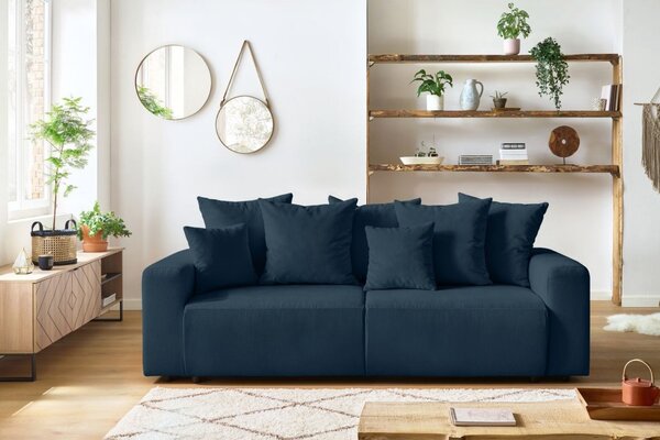 -25 % Dny MOMENTI– Bobochic Paris Tmavě modrá manšestrová rozkládací pohovka Envy 245 cm
