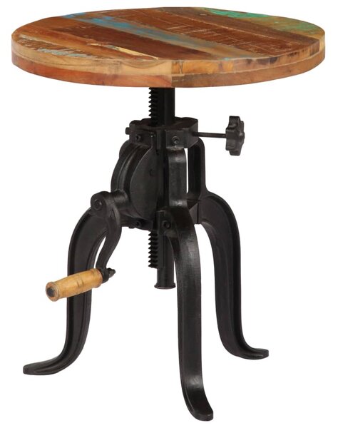 Odkládací stolek 45 x (45–62) cm recyklované dřevo a litina