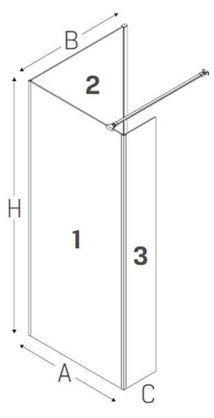 New Trendy New Modus Black sprchová zástěna walk-in 80 cm černá matný/průhledné sklo EXK-0078