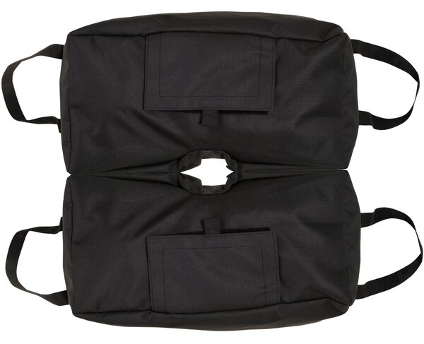 Stojan na slunečník Outsunny - Pískové vaky s lopatkou - 2 x vaky plnitelné 50 kg - Polyester + Plast - Černý - 50 x 25 x 18 cm | Aosom