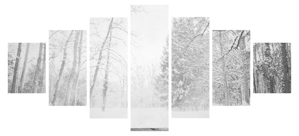 Obraz - Dřevěné molo v zimě (210x100 cm)