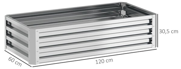Outsunny Vyvýšený Záhon z Oceli, Studený Rám pro Růst S Otevřeným Dnem, Zahradní Box pro Rostliny 120x60x30,5 cm | Aosom