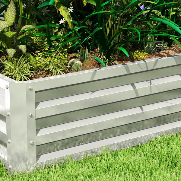 Outsunny Vyvýšený Záhon z Oceli, Studený Rám pro Růst S Otevřeným Dnem, Zahradní Box pro Rostliny 120x60x30,5 cm | Aosom