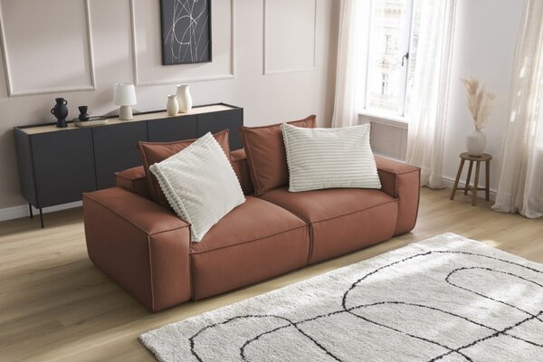 -25 % Dny MOMENTI– Bobochic Paris Tmavě hnědá koženková trojmístná pohovka Boheme 260 cm