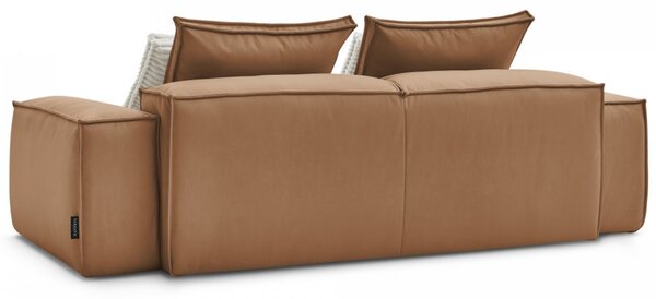 -25 % Dny MOMENTI– Bobochic Paris Světle hnědá koženková trojmístná pohovka Boheme 260 cm