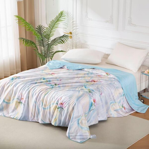 Oboustranná prošívaná deka na postel z mikrovlákna | Květinový vzor | Hodinová deka s hedvábným dotykiem 150x200 / 220x240 cm Velikost: 220×240 cm