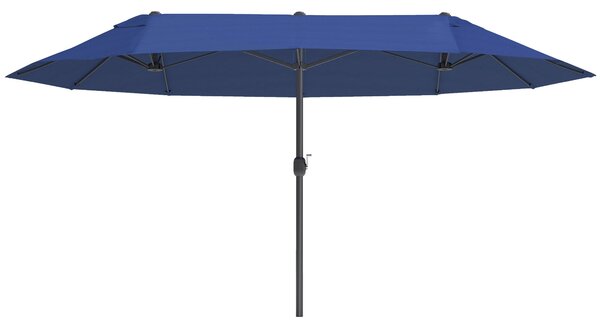 Outsunny Dvojitý Slunečník 455 x 265 cm, Slunečník s UV Ochránou a Kličkou, Balkonový Slunečník, Plážový Slunečník, Odolný Slunečník pro Pláž, Balkon