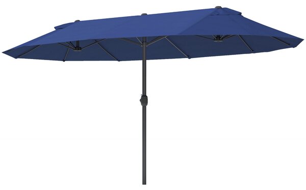 Outsunny Dvojitý Slunečník 455 x 265 cm, Slunečník s UV Ochránou a Kličkou, Balkonový Slunečník, Plážový Slunečník, Odolný Slunečník pro Pláž, Balkon