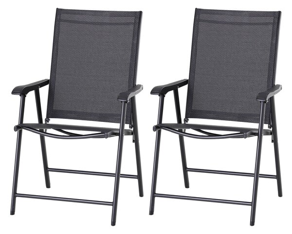 Sada skládacích křesel Outsunny s opěrkami 2 kusy | Aosom