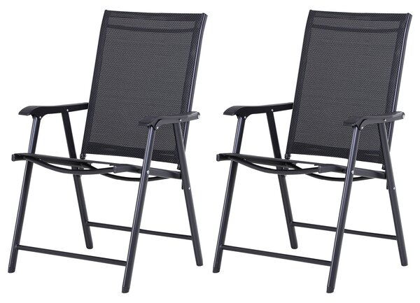 Sada skládacích křesel Outsunny s opěrkami 2 kusy | Aosom