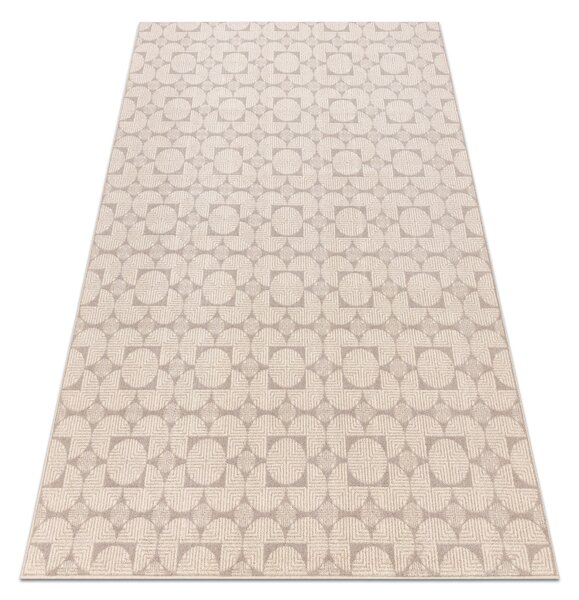 Makro Abra Kusový koberec vlněný ANGEL 7887 52022 Geometrický béžový šedý Rozměr: 80x150 cm
