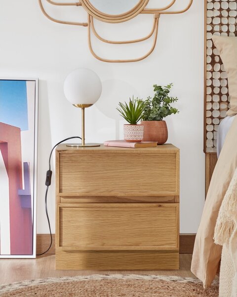Stolní lampa ve zlaté barvě s kovovým stínidlem (výška 28 cm) Mahala – Kave Home