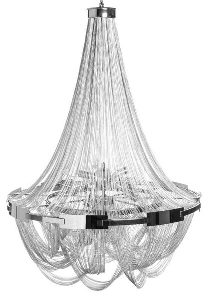 Designový lustr Finn, 70 cm, stříbrný