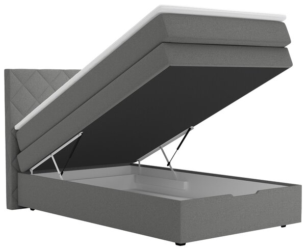 POSTEL BOXSPRING, 120/200 cm, šedá Blanar - Postele s úložným prostorem
