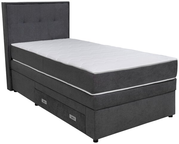 POSTEL BOXSPRING, 90/200 cm, tmavě šedá Hom`in - Jednolůžkové postele