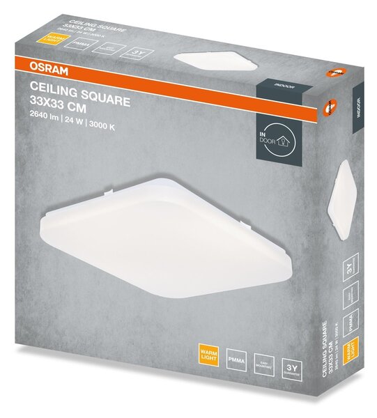 Stropní svítidlo SQUARE, 330x330mm, 24W, Teplá bílá, IP20