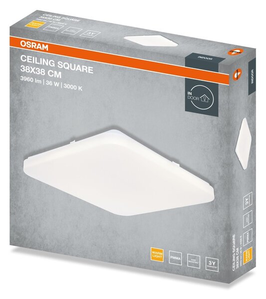 Stropní svítidlo SQUARE, 380x380mm, 36W, Teplá bílá, IP20