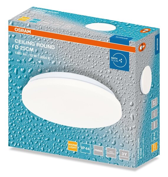 Stropní svítidlo ROUND, 260mm, 12W, Teplá bílá, IP44