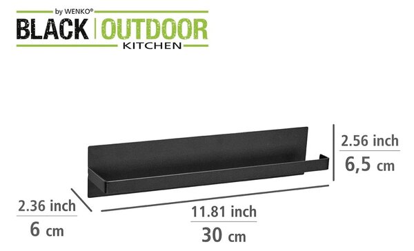 Černý magnetický držák na kuchyňské role Wenko Black Outdoor Kitchen Ima