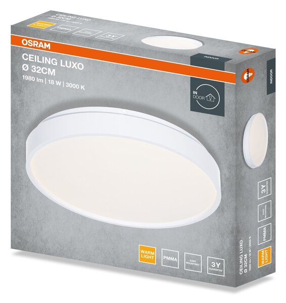 Stropní svítidlo LUXO, 320mm, 18W, Teplá bílá, IP20, Bílé