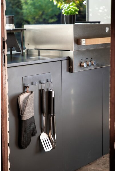 Černá magnetická lišta na kuchyňské náčiní Wenko Black Outdoor Kitchen Ima