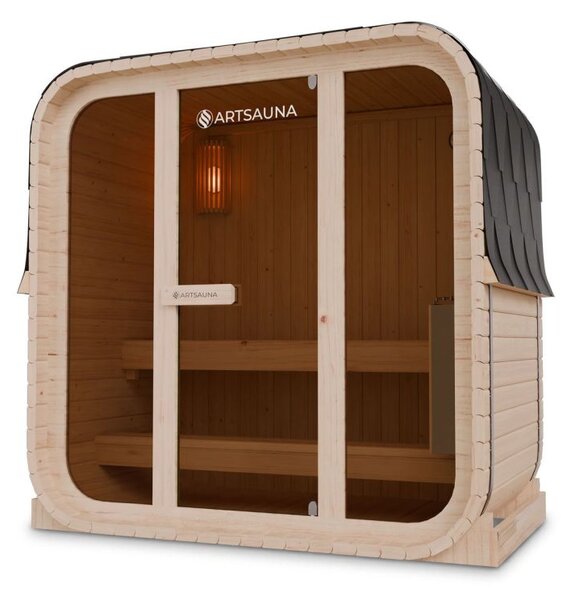 Zahradní sauna cube pro 3 osoby s kamny 3,6 kW