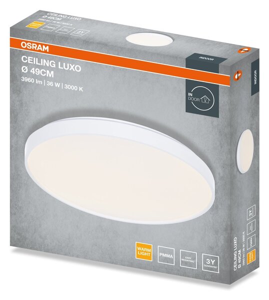Stropní svítidlo LUXO, 490mm, 36W, Teplá bílá, IP20, Bílé