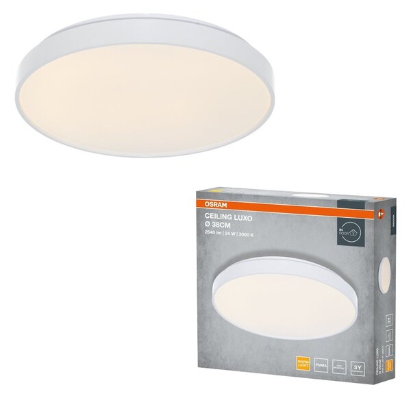 Stropní svítidlo LUXO, 380mm, 24W, Teplá bílá, IP20, Bílé