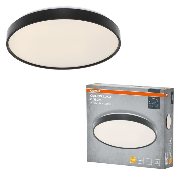 Stropní svítidlo LUXO, 380mm, 24W, Teplá bílá, IP20, Černé