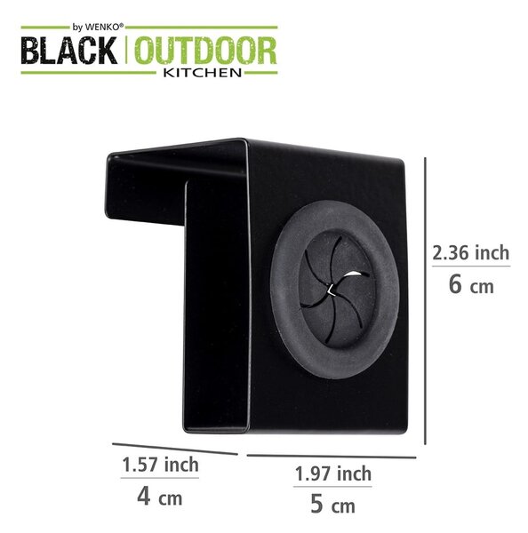 Černý závěsný háček Wenko Black Outdoor Kitchen