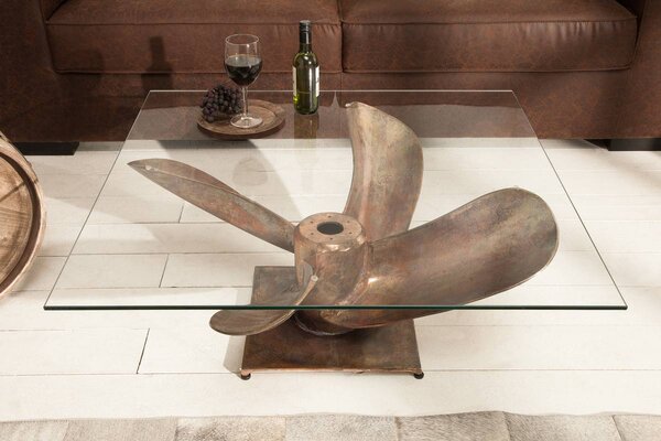 Designový konferenční stůl Propeller, 85 cm, antik měděný - skladem