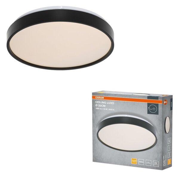 Stropní svítidlo LUXO, 320mm, 18W, Teplá bílá, IP20, Černé