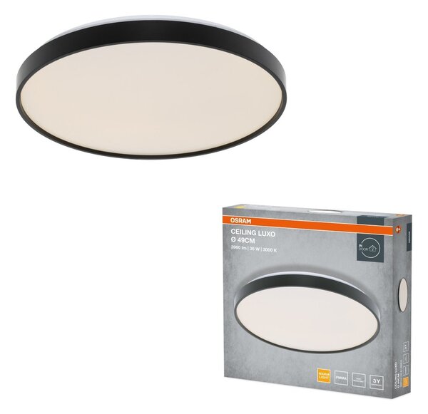 Stropní svítidlo LUXO, 490mm, 36W, Teplá bílá, IP20, Černé