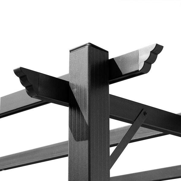 Outsunny Pergola s nastavitelnou plachtou 3 x 4 m, zahradní slunečník, hliníkový ochranný kryt na terasu, šedá+hnědá | Aosom