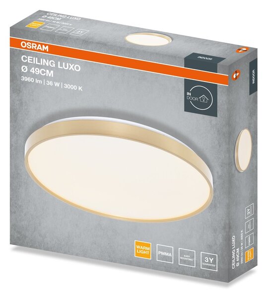 Stropní svítidlo LUXO, 490mm, 36W, Teplá bílá, IP20, Zlaté