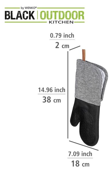Sada 2 kuchyňských chňapek Wenko Black Outdoor Kitchen Ada