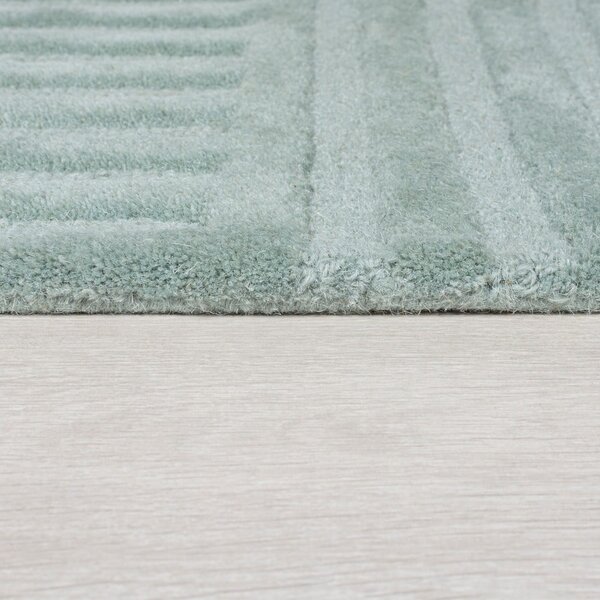 Tyrkysový vlněný koberec Flair Rugs Zen Garden, 160 x 230 cm