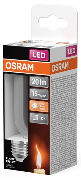 Průhledná LED žárovka E27 1 W FLAME, komfortní teplá bílá