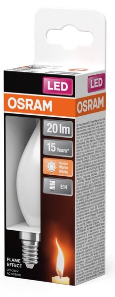Matná LED žárovka E14 1 W FLAME, komfortní teplá bílá