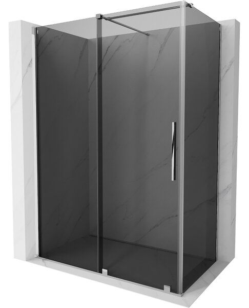 Mexen Velar, sprchový kout s posuvnými dveřmi 130 x 70 cm, 8mm šedé sklo, chromová, 871-130-070-41-01